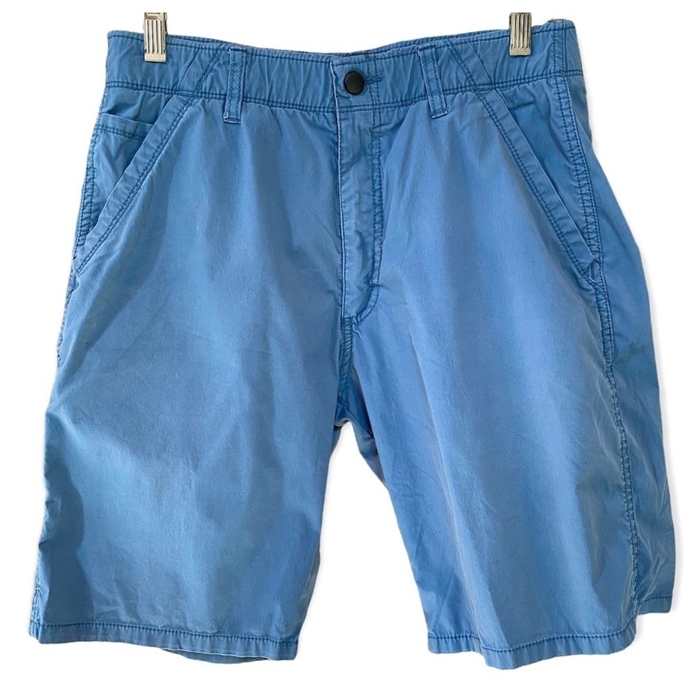 Wrangler Flat Front Elastic Waist Zip 6 Pocket Short Blue 32